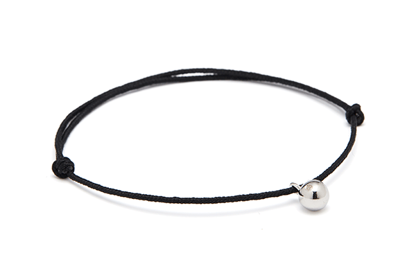 Raw diamon-02-01 silver Diamond, size 1 / Black cord