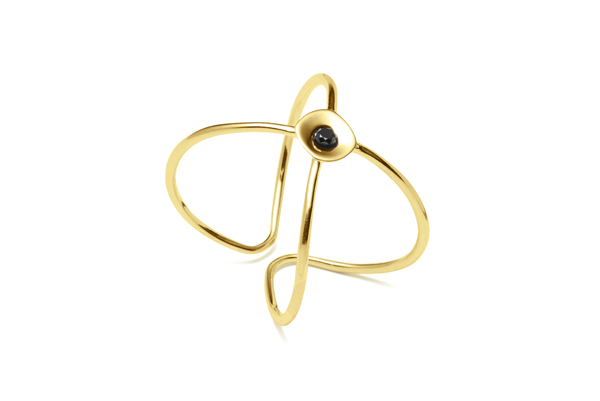 Embrace-04-01 gold plated Black diamond