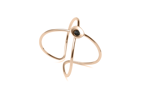 Embrace-04-01 rose gold plated Black diamond