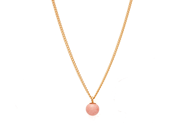 mini pearl-01-02 gold plated Pink Coral